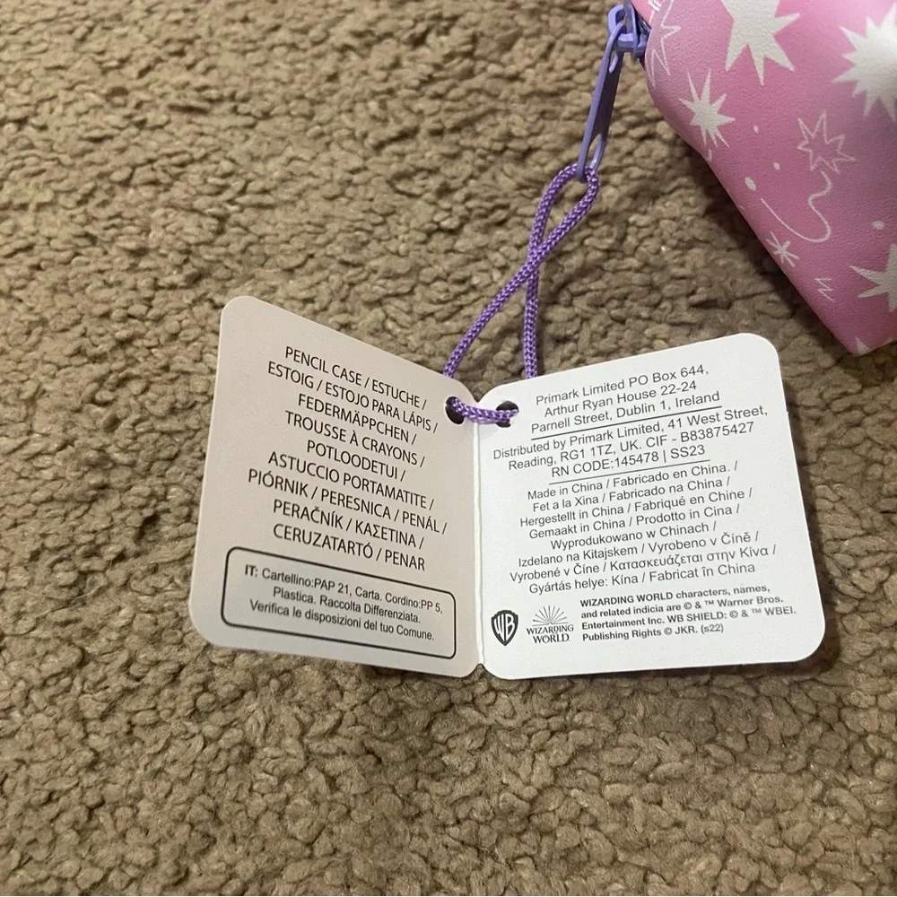 Primark Harry Potter Set Purple Chibi Wands At The Ready Pencil Case & Notebook
